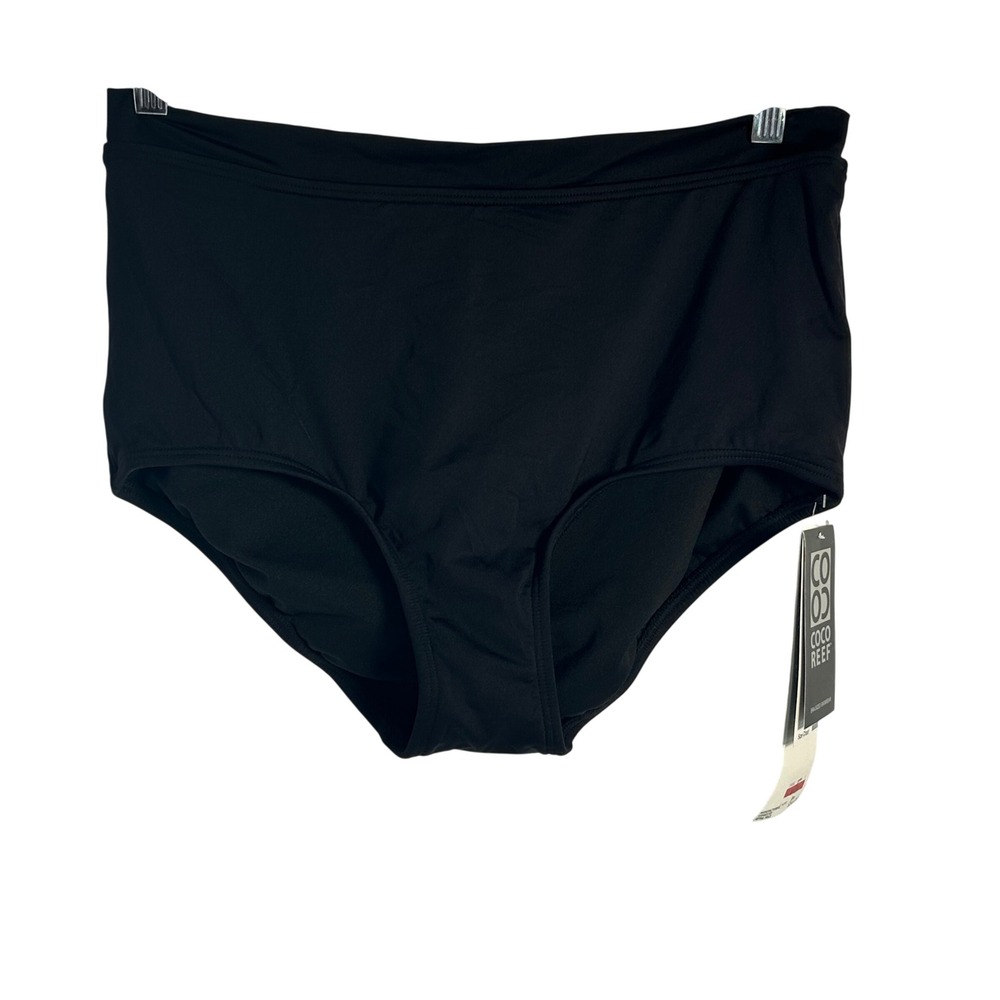 Coco Reef Power Pant High Waisted Bikini Bottoms Cast Black U95939โ Size XL NEW